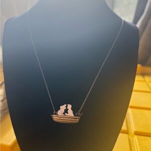 Elegant Disney Little Mermaid Boat Pendant Necklace